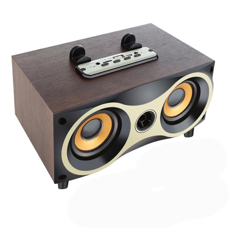 Boxa audio bluetooth cu incinta din lemn