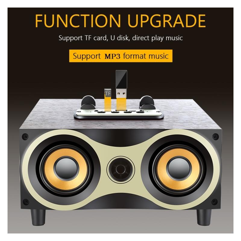 Boxa audio bluetooth cu incinta din lemn