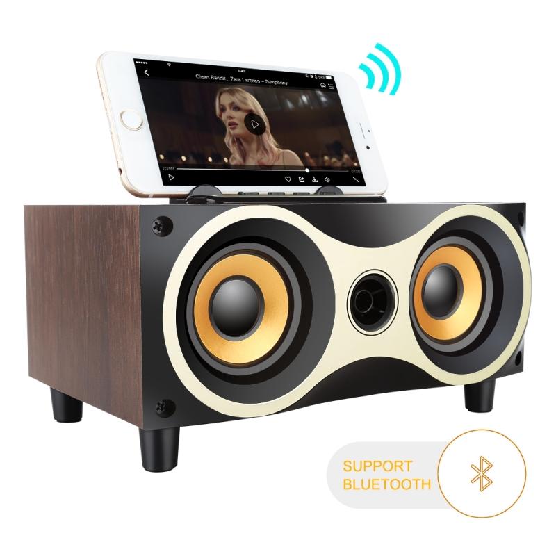 Boxa audio bluetooth cu incinta din lemn