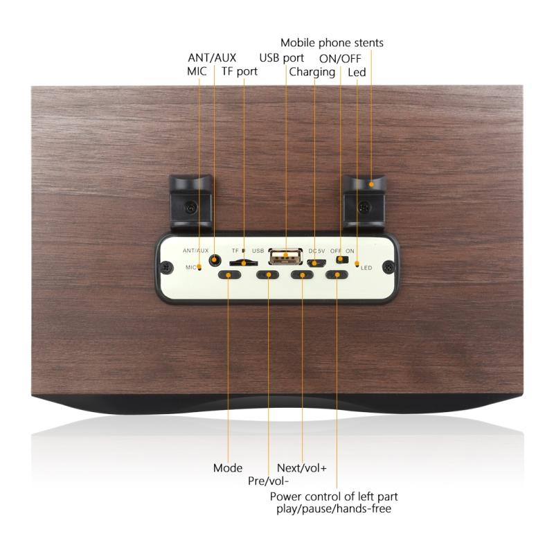 Boxa audio bluetooth cu incinta din lemn