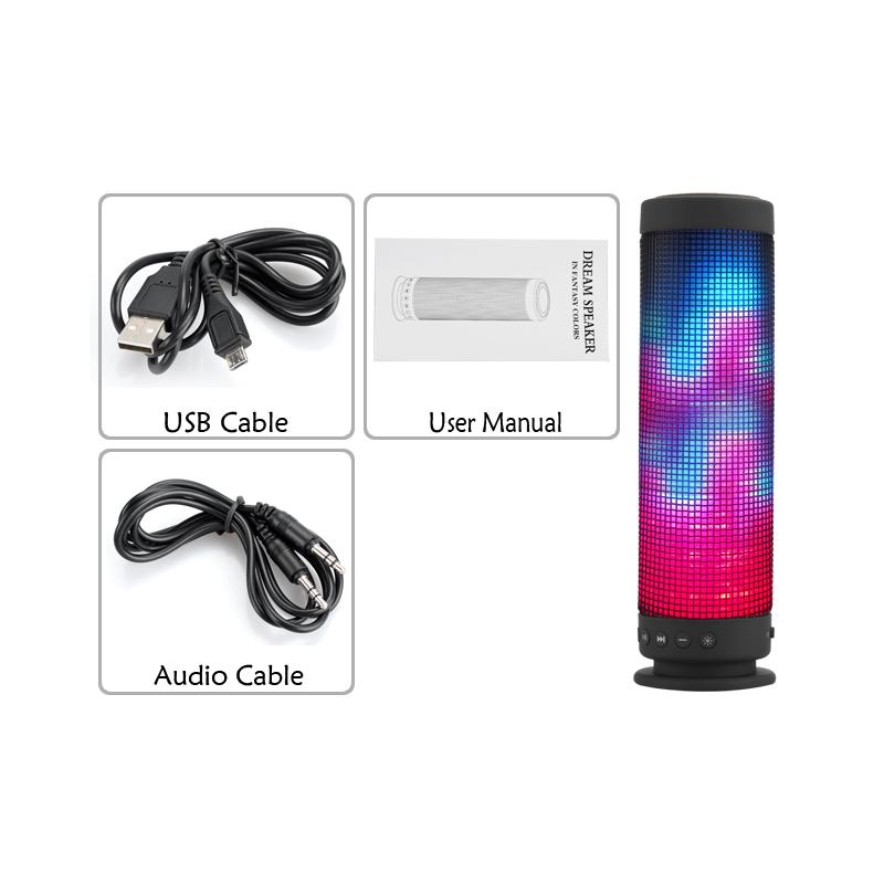 Boxa portabila Bluetooth Stereo cu LED-uri multicolore