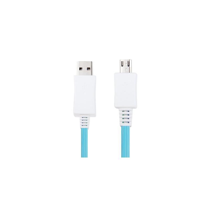Cablu USB microUSB cu LEDuri albastre