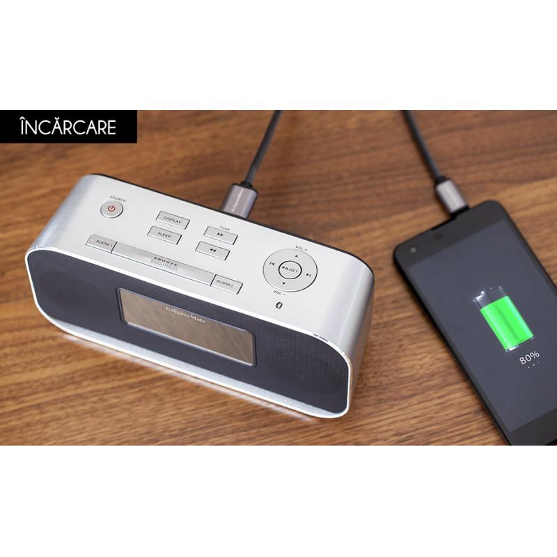 Ceas radio cu boxa bluetooth Kruger & Matz