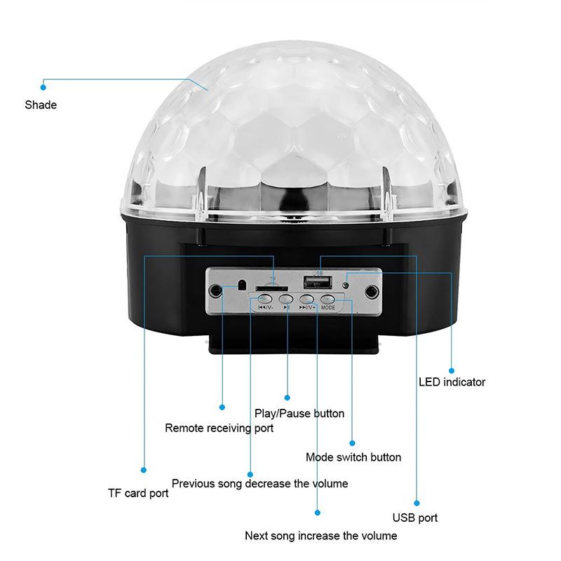 Glob disco audio bluetooth cu telecomanda
