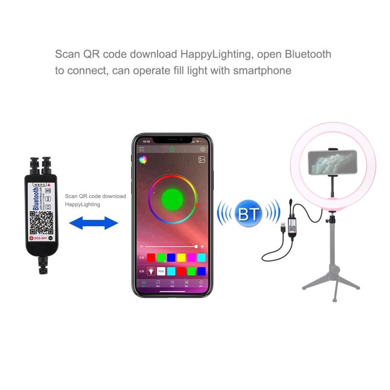 Kit Vlogging LED circular cu telecomanda