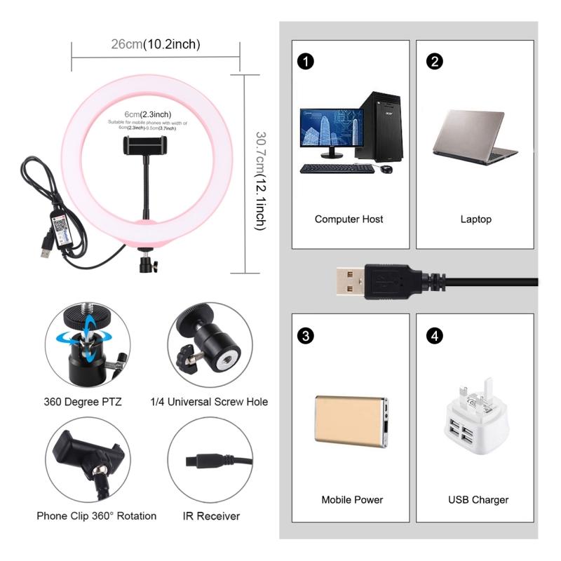 Kit Vlogging LED circular cu telecomanda