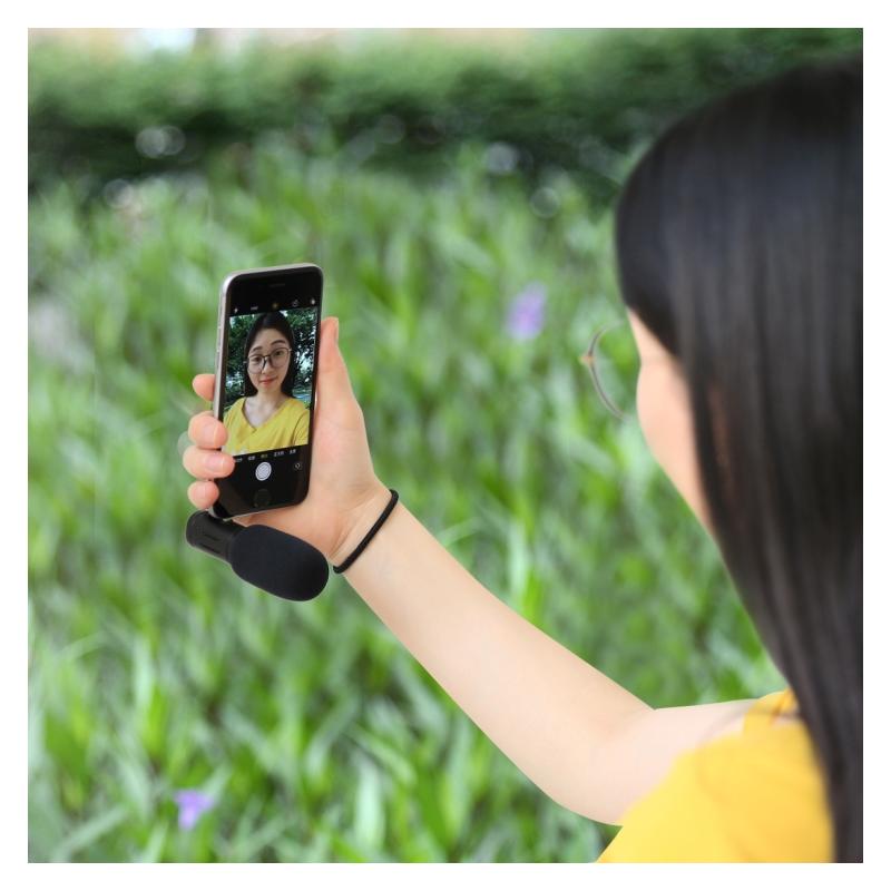 Microfon stereo pentru smartphone, vlogging
