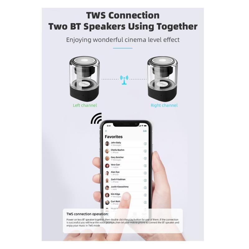 Set 2 Mini boxe bluetooth stereo magnetice