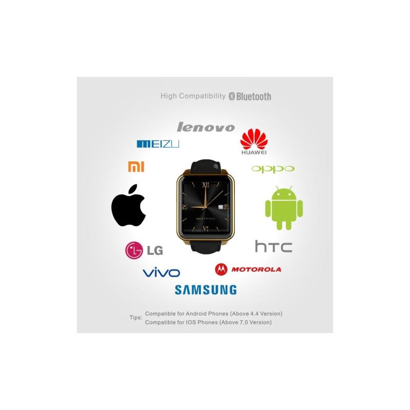 Smartwatch IPS 360 grade, curea piele, ultima generatie, waterproof