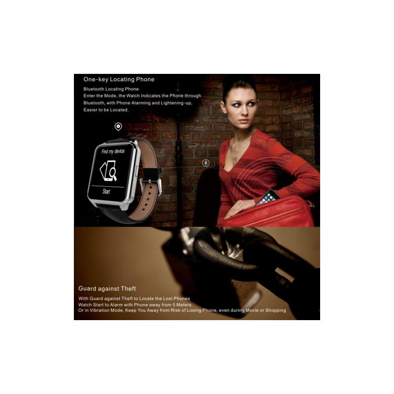 Smartwatch IPS 360 grade, curea piele, ultima generatie, waterproof