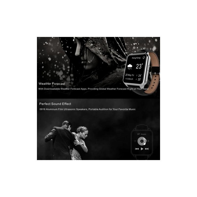 Smartwatch IPS 360 grade, curea piele, ultima generatie, waterproof