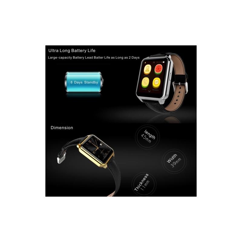 Smartwatch IPS 360 grade, curea piele, ultima generatie, waterproof