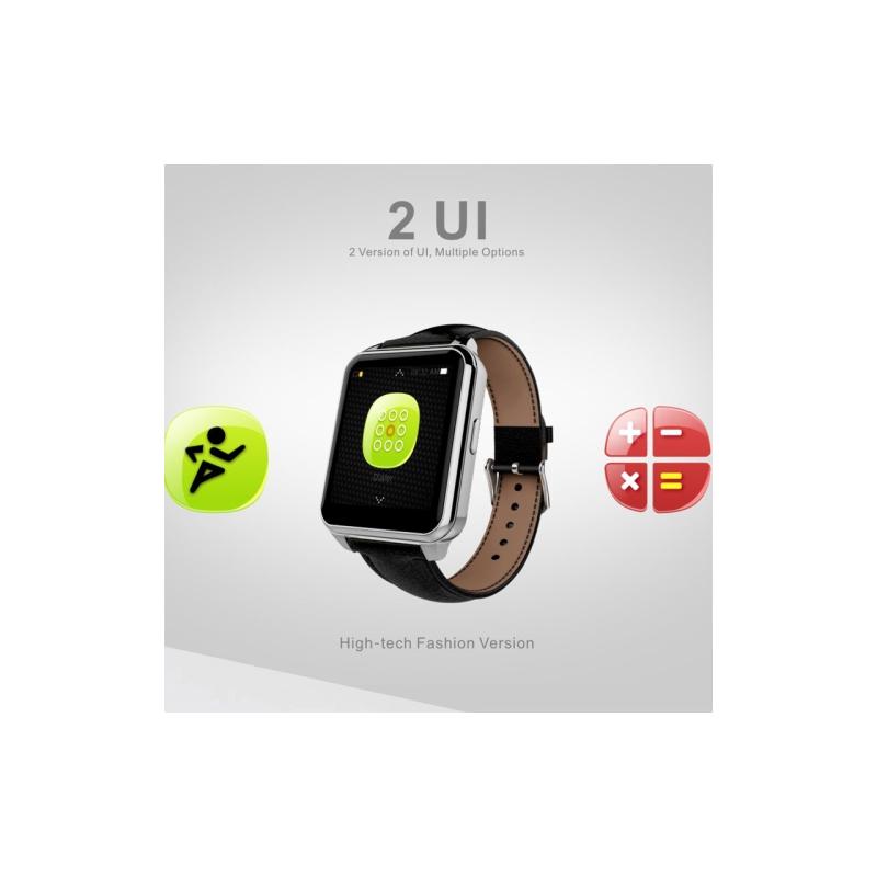 Smartwatch IPS 360 grade, curea piele, ultima generatie, waterproof