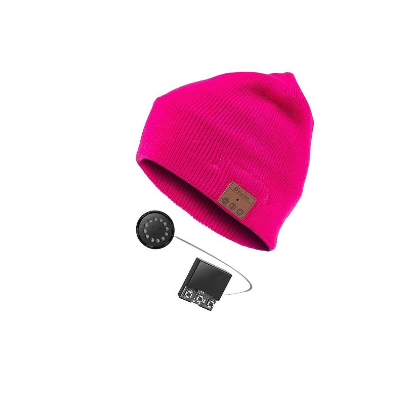 Caciula beanie cu casti bluetooth unisex H001B roz
