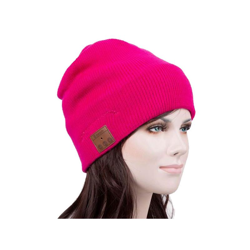 Caciula beanie cu casti bluetooth unisex H001B roz