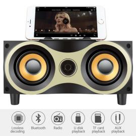 Boxa audio bluetooth cu incinta din lemn