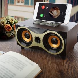 Boxa audio bluetooth cu incinta din lemn