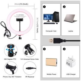 Kit Vlogging LED circular cu telecomanda