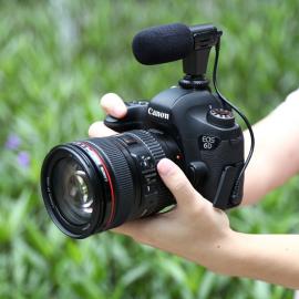 Microfon stereo pentru smartphone, vlogging