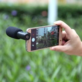 Microfon stereo pentru smartphone, vlogging