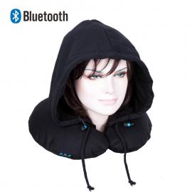 Perna pentru calatorii cu gluga si casti Bluetooth
