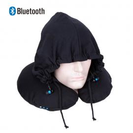 Perna pentru calatorii cu gluga si casti Bluetooth