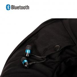 Perna pentru calatorii cu gluga si casti Bluetooth
