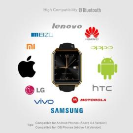 Smartwatch IPS 360 grade, curea piele, ultima generatie, waterproof