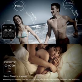 Smartwatch IPS 360 grade, curea piele, ultima generatie, waterproof