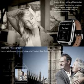 Smartwatch IPS 360 grade, curea piele, ultima generatie, waterproof