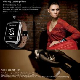 Smartwatch IPS 360 grade, curea piele, ultima generatie, waterproof