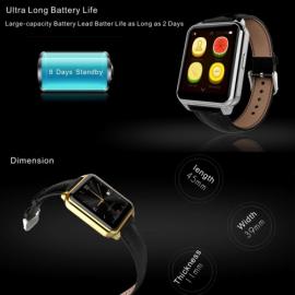 Smartwatch IPS 360 grade, curea piele, ultima generatie, waterproof