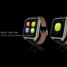 Smartwatch IPS 360 grade, curea piele, ultima generatie, waterproof