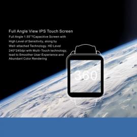 Smartwatch IPS 360 grade, curea piele, ultima generatie, waterproof