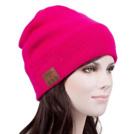 Caciula beanie cu casti bluetooth unisex H001B roz